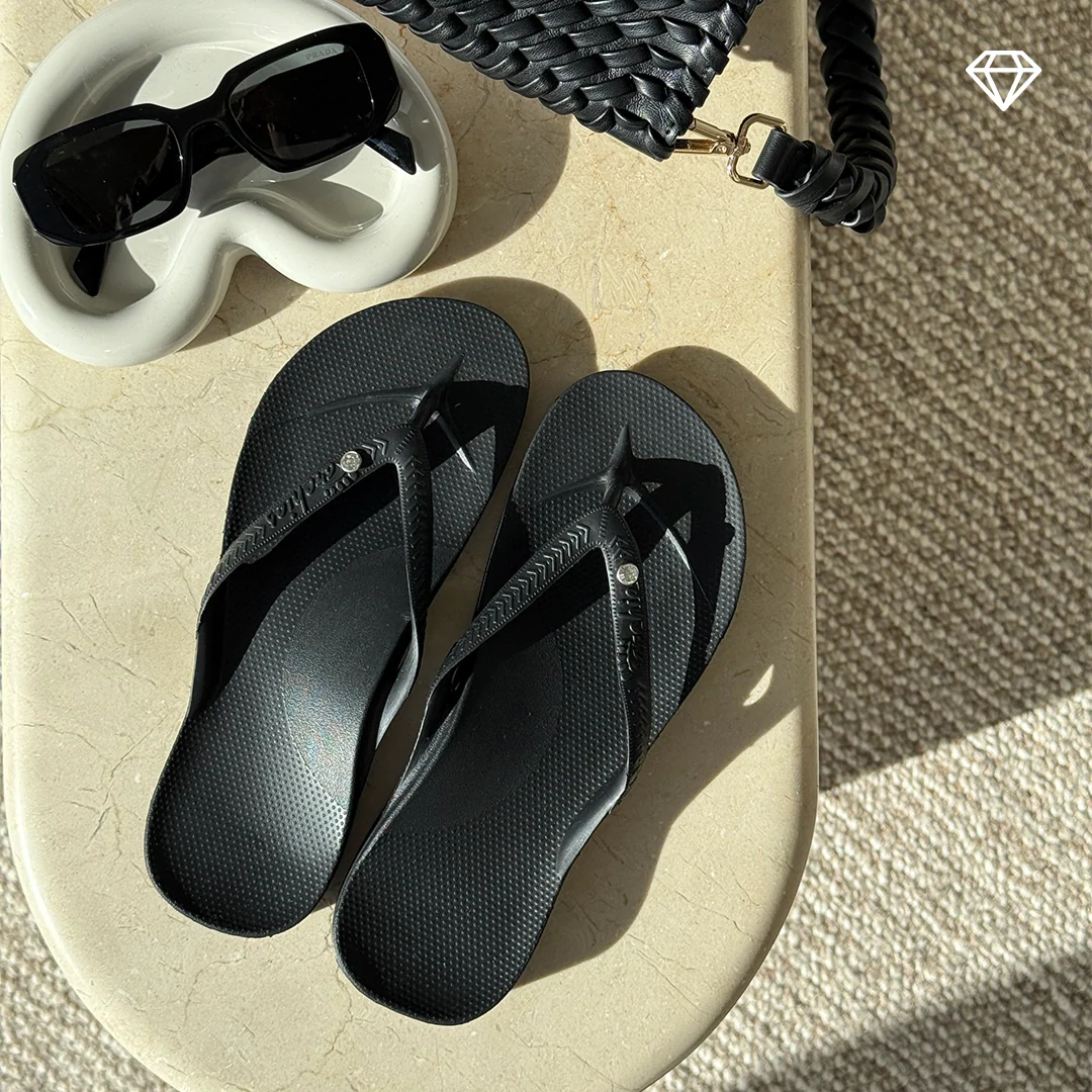 Arch Support Thongs - Classic - Crystal Black - Image 7